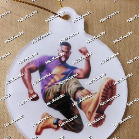 Purple and Gold Holiday Ornament Set – Boots, Bruhs & Iconic Phrase - Picture 2 of 13